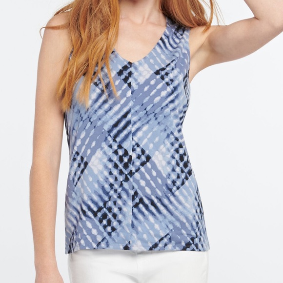 NWT NIC+ZOE Tie Dye Cross Over Tank - Picture 1 of 7
